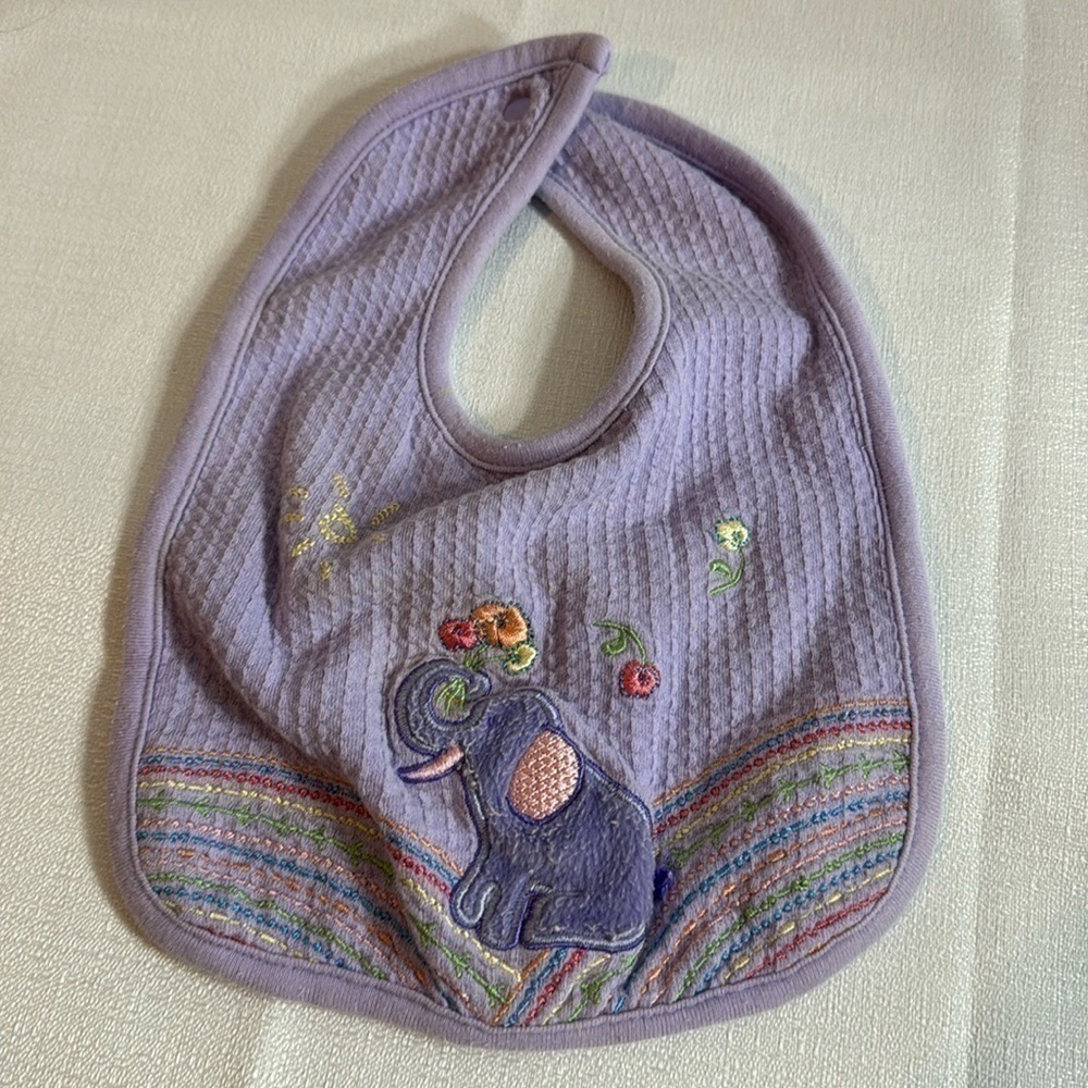 John Lennon baby bib‎ purple Y2K